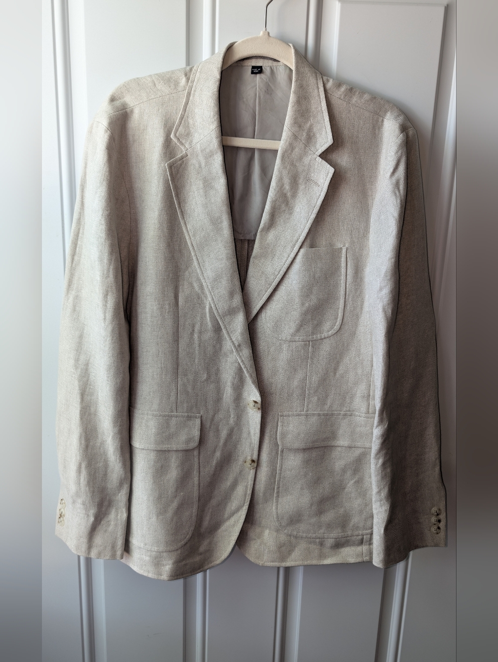 J. Crew Crosby Classic-Fit Suit Jacket In Linen Herringbone Sz 40S Light Tan NWT